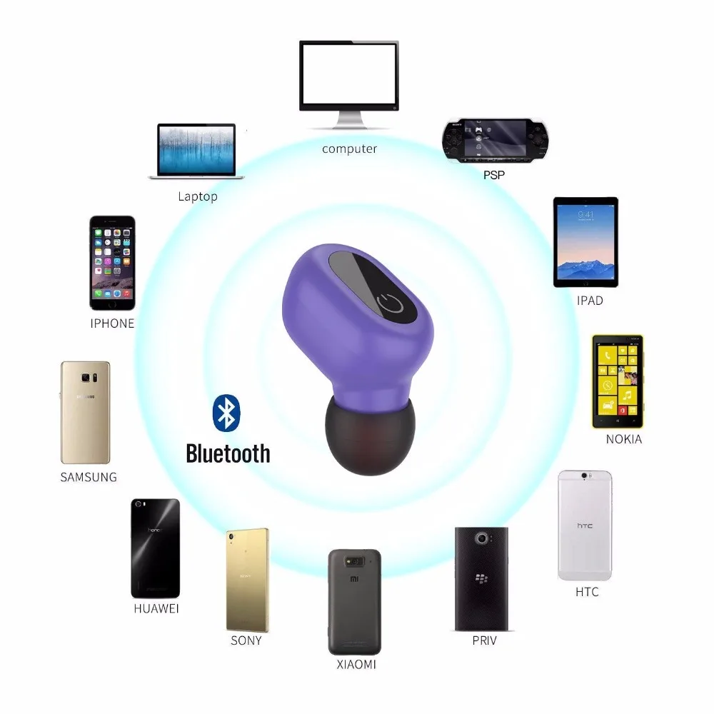 Миниатюрные Bluetooth наушники маленькие беспроводные вкладыши гарнитура для