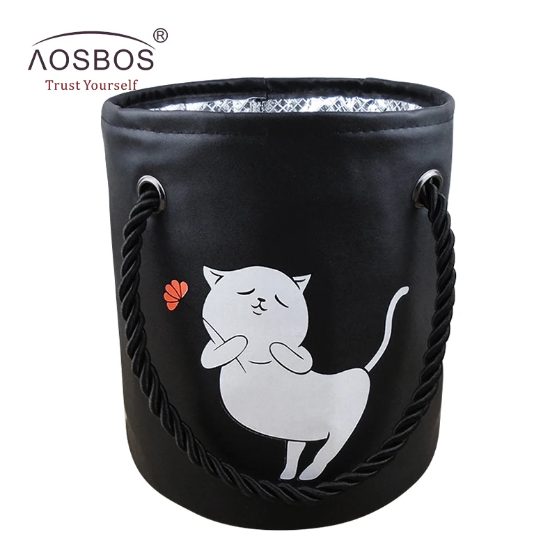Us 9 99 45 Off Aosbos Barrel Travel Cosmetic Bag Women Waterproof Drawstring Cat Makeup Bags Men Folding Toiletry Necessaries Organizer In