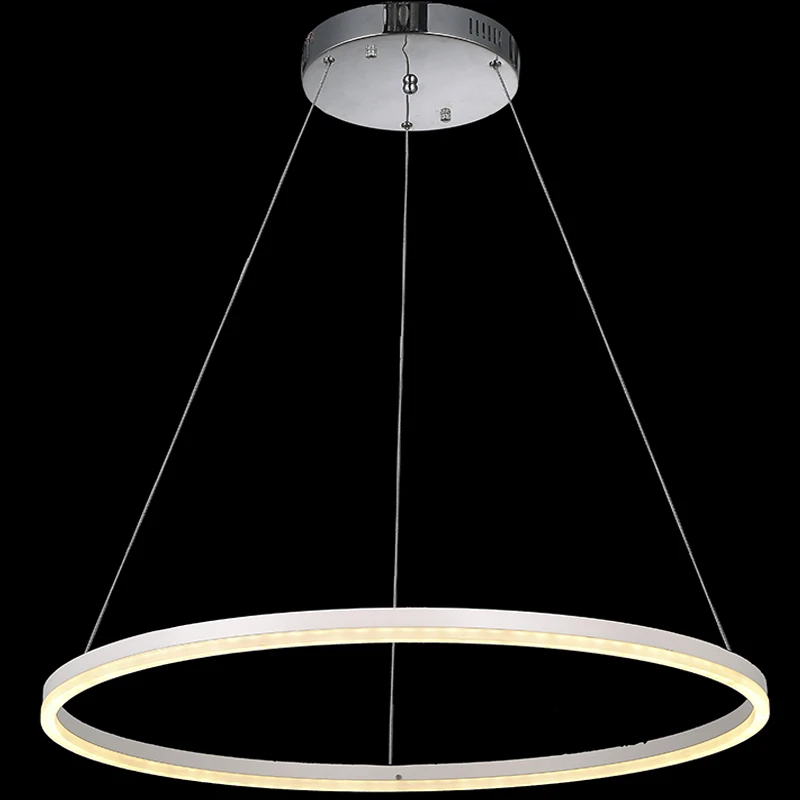 VALLKIN White Acrylic Round Ring Lighting Fixtures LED Pendant Lights Cristal Dinning Decorative Hanging Lamp CE FCC ROHS