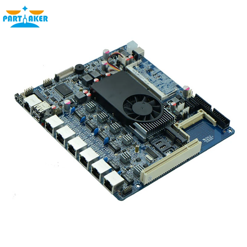 Firewall industrial embedded motherboard ITX-D52SL supports Intel D525/1.8GHz Dual core processor with 6*USB/2*COM/1*VGA/6 LAN