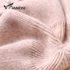 VIANOSI Knitted Winter Hat Women Thick Female Beanies Warm Cap Rhinestone Pearl Wool Hats for Women 6