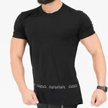 Летние мужские футболки для бега с принтом быстроохлаждаемая тренировочная футболка с коротким рукавом быстросохнущие спортивные топы для бега