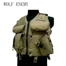 Тактический сетки жилет страйкбол камуфляж Для мужчин карманы Открытый Охота рыбы жилет спортивный фотограф жилет куртка без рукавов