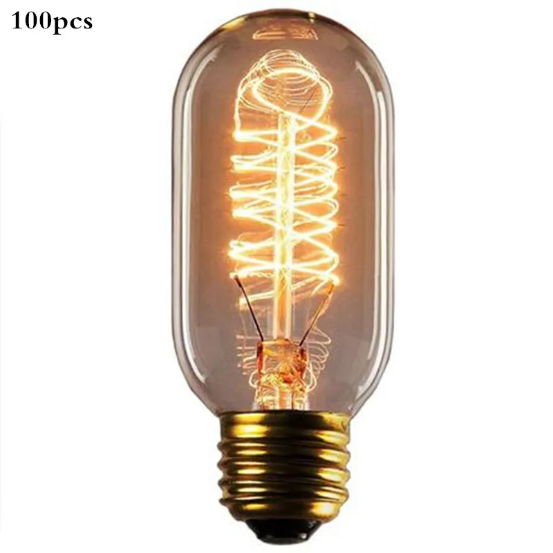

100pcs/lot Dimmable T45 40W Filament Retro Bulbs Edison Light Decorative Incandescent Vintage Edison Light Bulb Tungsten 110/220