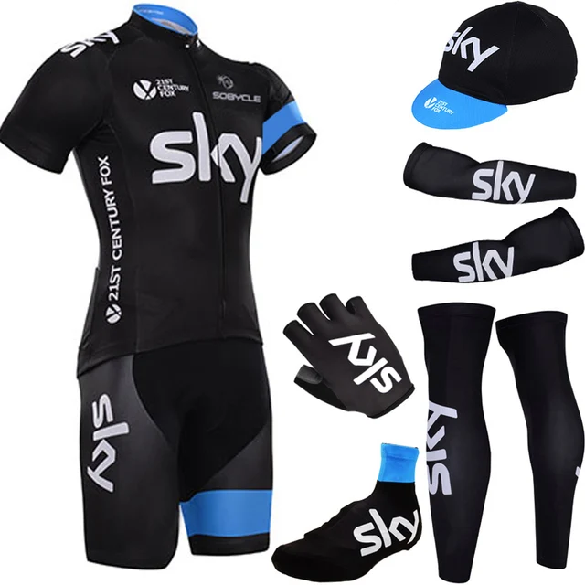 2016 new team sky Wholesale Full set cycling jerseys Short sleeve quick dry bike cloth MTB Ropa ...