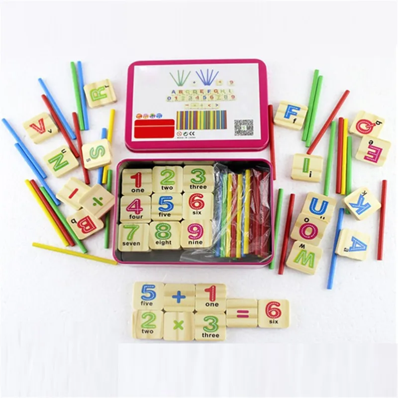 Красочные деревянные цифры Stick математика игрушка раннего обучения Образование Математика Монтессори игрушки для детей деревянные