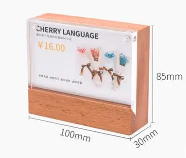 

Fashionable Photo Frame 100*76mm Advertising Poster Stand Desk Picture Card Holder With Acrylic Magnetic Panel Customized Logo