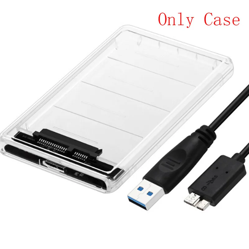 Прозрачный 2 5 дюймовый корпус для жесткого диска SATA USB HDD внешний SSD чехол со