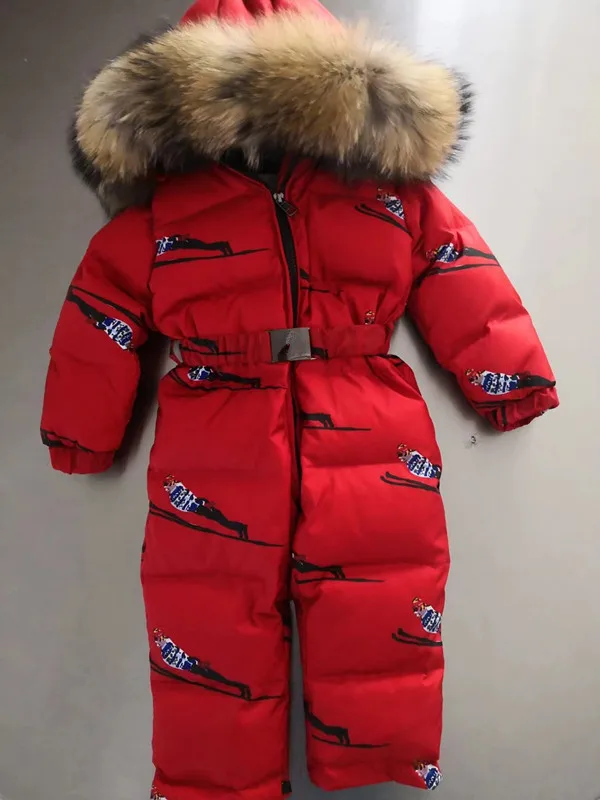 2018 Winter baby down coat Baby duck down suit outerwear Fur Hooded