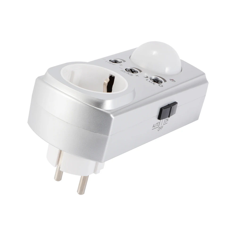 

ALLSOME Infrared PIR Sensor Socket Automatic Wall Light Lamp Holder Socket PIR Motion Switch Detector EU Socket Pug HT1425
