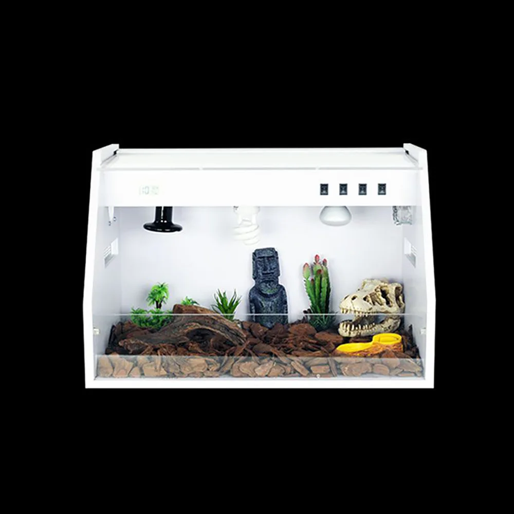 PVC Terrarium Vivarium with Inclined Opening Light Fixture for Reptile Gecko Lizard Snake Tortoise Tarantula Assorted Size | Дом и сад