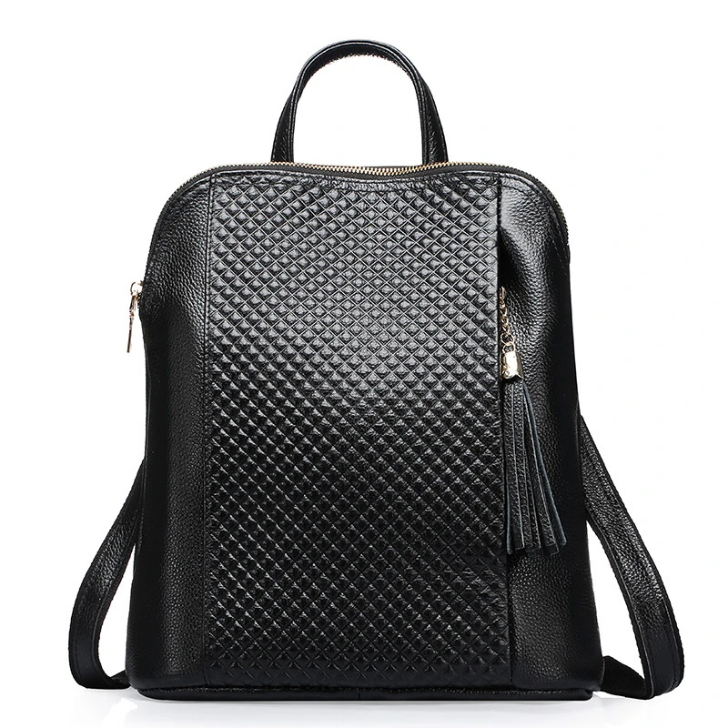 Luxury 100 Real Soft Genuine Leather Women Summer Small Backpacks School Bag Travel Bags Tassel Backpack
