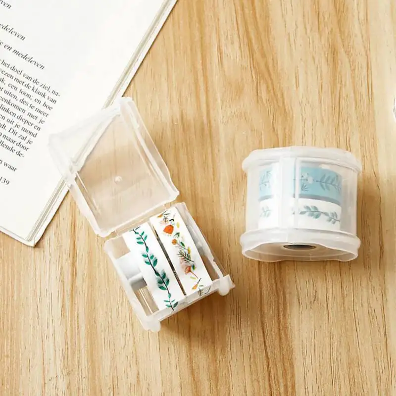 

2019 1PC Transparent Visible Masking Tape Cutter Decorative Dispenser Tape Storage Cutter home Office Tape Dispenser Supplies