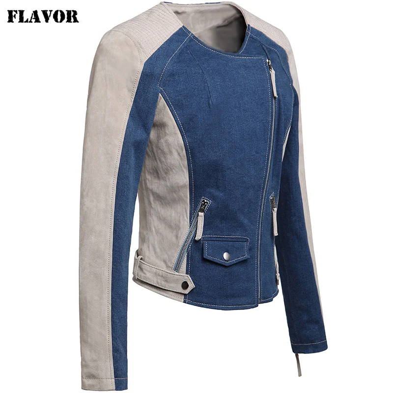 

Women's Pigskin real leather jacket motorcycle Genuine Leather jacket denim jacket motorcycle coat women biker jackets