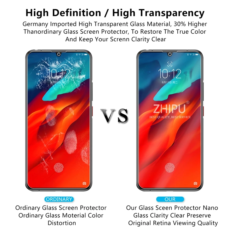 2 шт. закаленное стекло для Lenovo Z6 Pro Защита экрана 2.5D 9H Премиум Закаленное защитная