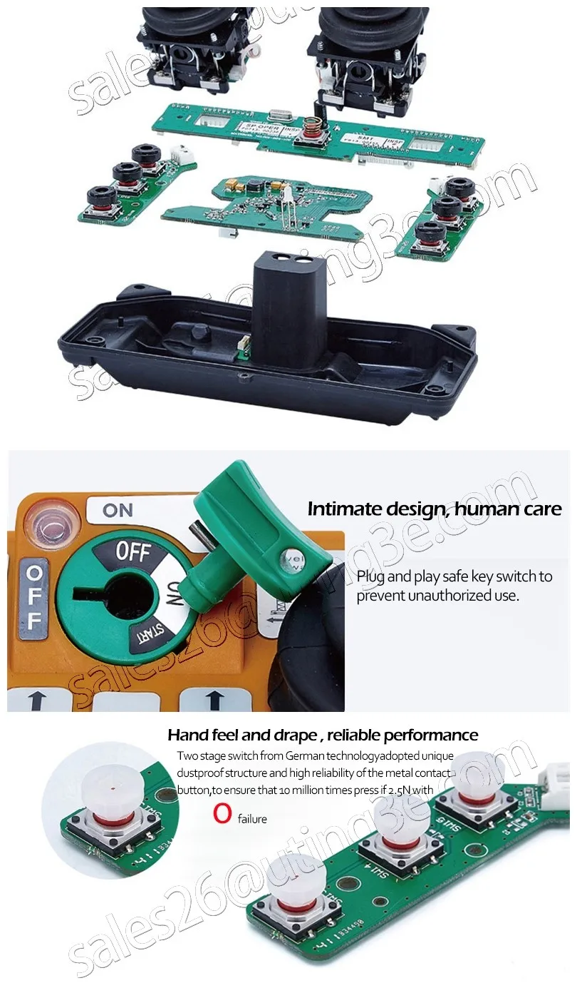 Промышленный беспроводной Радиоуправляемый джойстик F24-60 дистанционного управления для подъемного крана 1 передатчик Joistick 1 Приемник пульт дистанционного управления