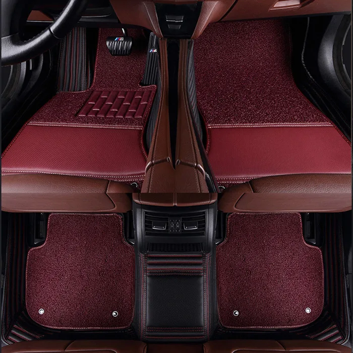 3D Автомобильные Коврики для Mercedes Benz Логотип Viano ABCEGSR V W204 W205 E W211 W212 W213 Sclass CLA GLC ML GLA GLE GL GLK Car-carpe - Название цвета: Black red 02