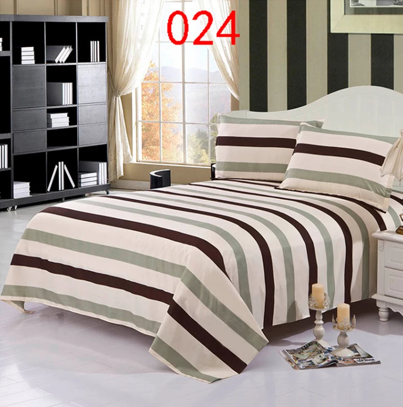 Flat Bed Sheets Bedroom Green Polyester Twin Full Queen Bed Linens Bed