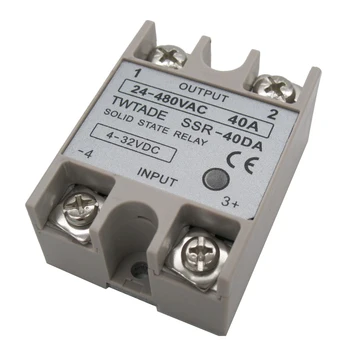 

5PCS TWTADE/ High-quality Single Phase Solid State Relay SSR-40DA Module 3-32V DC To 24-480V AC SSR-40 DA SSR 40A