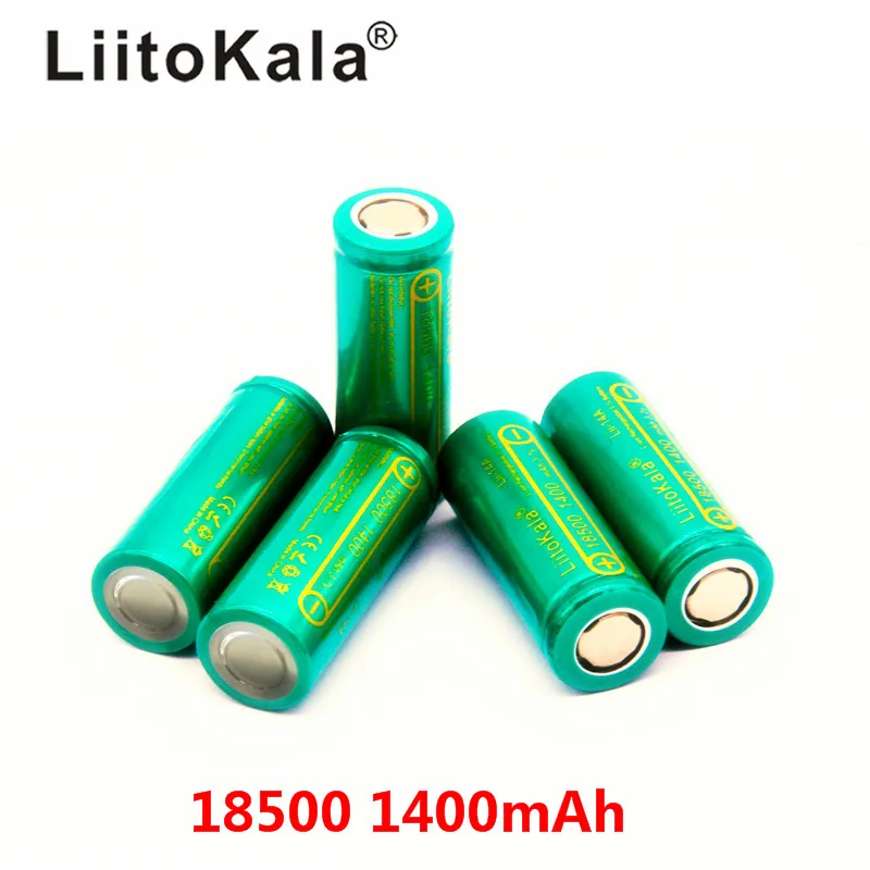 Аккумуляторная литиевая батарея LiitoKala 18500 дюйма 1400 мАч 3 7 в|Перезаряжаемые