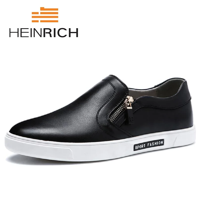 

HEINRICH Men Casual Leather Shoes Luxury Brand Comfortable Shoes For Men Breathable Leather Moccasin Mens Zapatos Hombre Casual