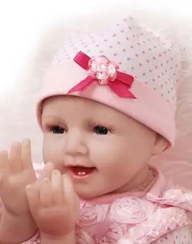 

22'' Handmade Realistic Reborn Doll Baby Vinyl Silicone Beautiful Girl Bebe Gift Girl Toys for Kids