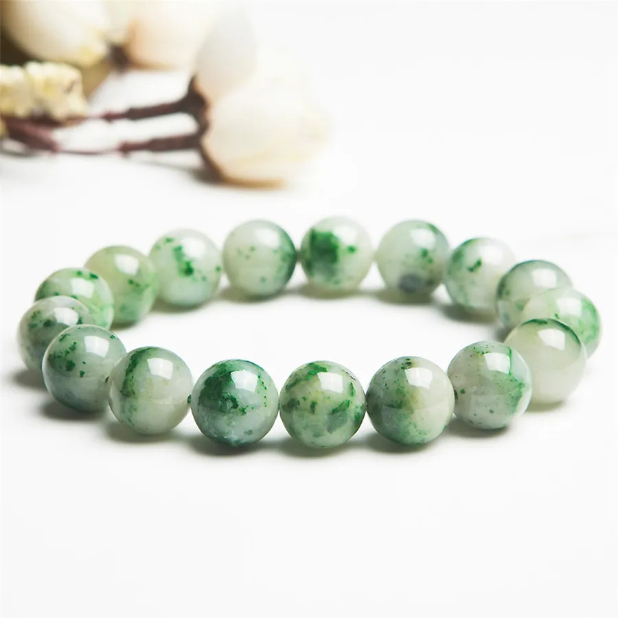 Прямая 12 мм натуральный Dushan Jade браслеты драгоценный камень кристалл стрейч круглый бусины камушки для женщин браслеты с подвесками ювелирные изделия