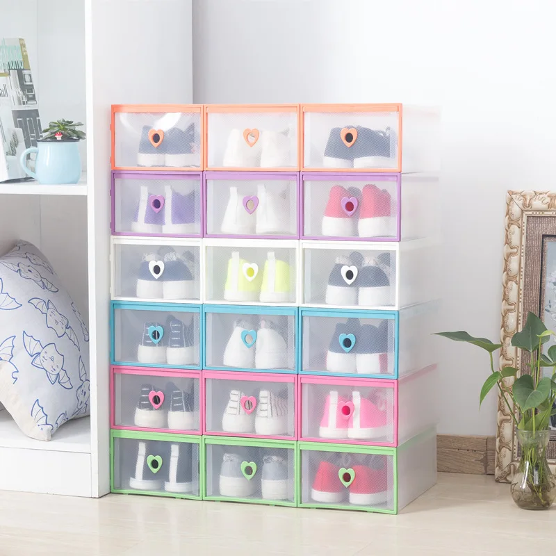 

1pcs Thickened Shoe Organizer Drawer Transparent Plastic Shoe Storage Box Rectangle PP Eco-Friendly Drawer Household Accessories