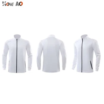 

HOWE AO Fitness Gym Coat Polyester Jacket Male Sport Training Top Zipper High Elastic Basketball Soccer Long Sleeves Shirts
