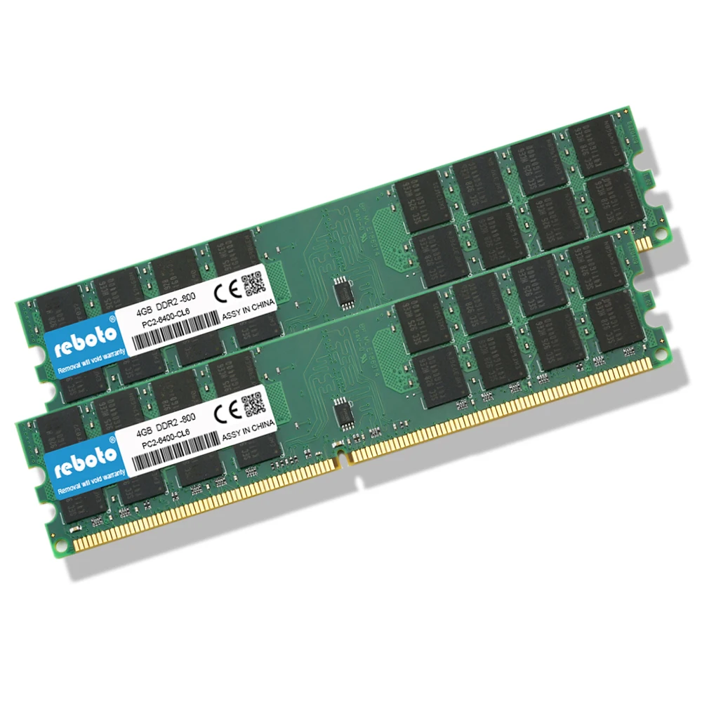 Reboto 8GB DDR2 2X4 GB ram 800 Mhz PC2 6400 240Pin память только для рабочего стола AMD dimm|memory ram|ddr2 4gbfor amd |