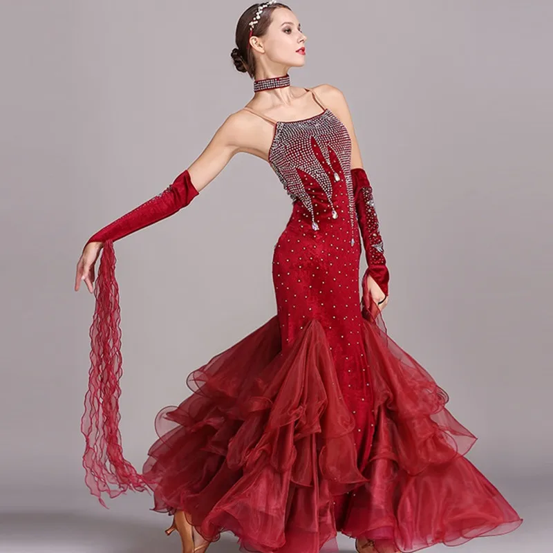 ballroom dancing dress standard dresses modern dance costume luminous