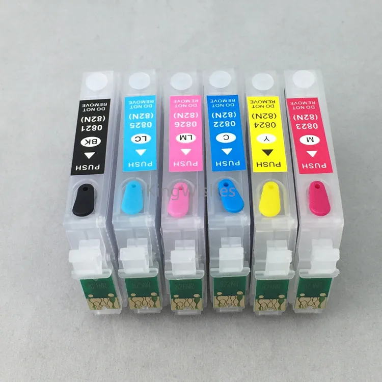 

6 Color T0821-T0826 Refillable Ink Cartridge With Chip For Epson RX590 RX615 RX610 RX690 Without Ink