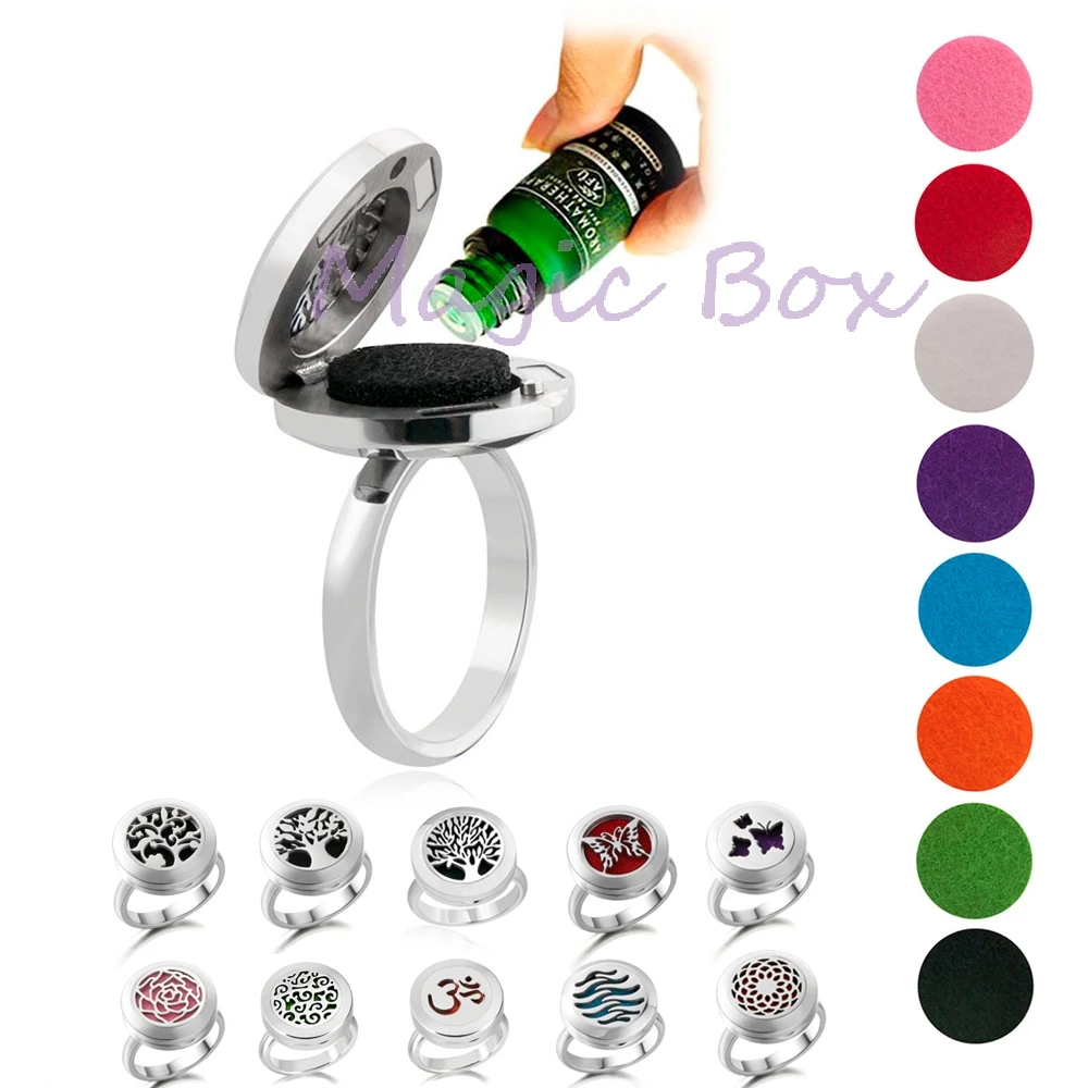 Stainless steel Aromatherapy Essential Oil Diffuser ring diffuser jewelry creative DIY ring for