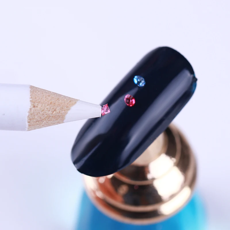 

5Pcs/set White Wax Pen Rhinestone Gems Picker Dotting Pencil Easily Picking Wood Manicure Nail Art Tool for Nail Decoration