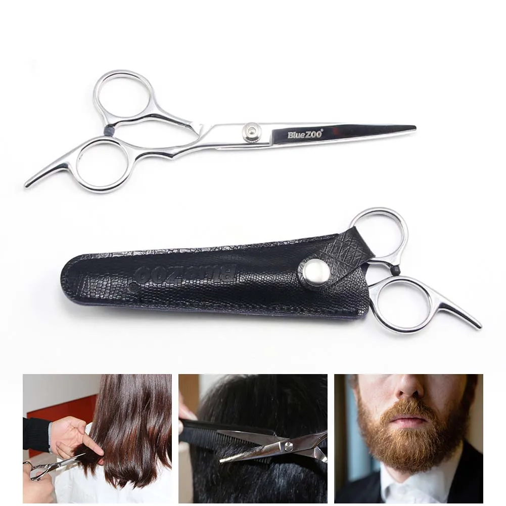 

17.5cm Stainless Steel Hair Scissor Razor With Case Barber Hair Cutting Mustache Shear Scissors Professional Men Styling Tool