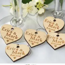 Пользовательские Свадьбы Деревянный подарок вино подвески теги приглашение Этикетки карты партия обручальное свадебные украшения душ