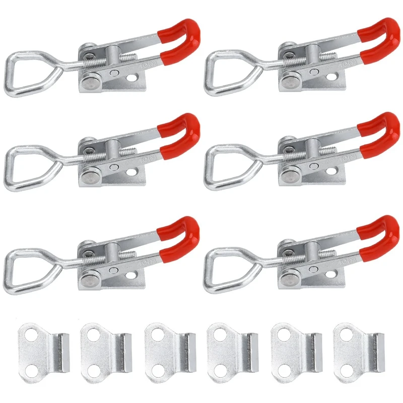 

Hot 6Pcs/Set 4001 Toggle Latch Clamp Heavy Duty Hand Tool, Holding Capacity Toggle Lock Clip 4001,100 Kg 220 Lbs