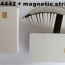 200 шт. размер кредитной карты hico Магнитный полосы SLE4442 ПВХ IC карта