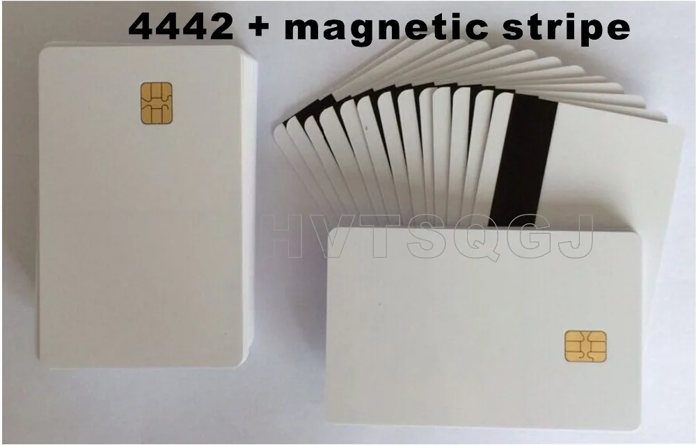 

200pcs Free shipping Hot selling credit card size Hico magnetic strip SLE4442 PVC IC card