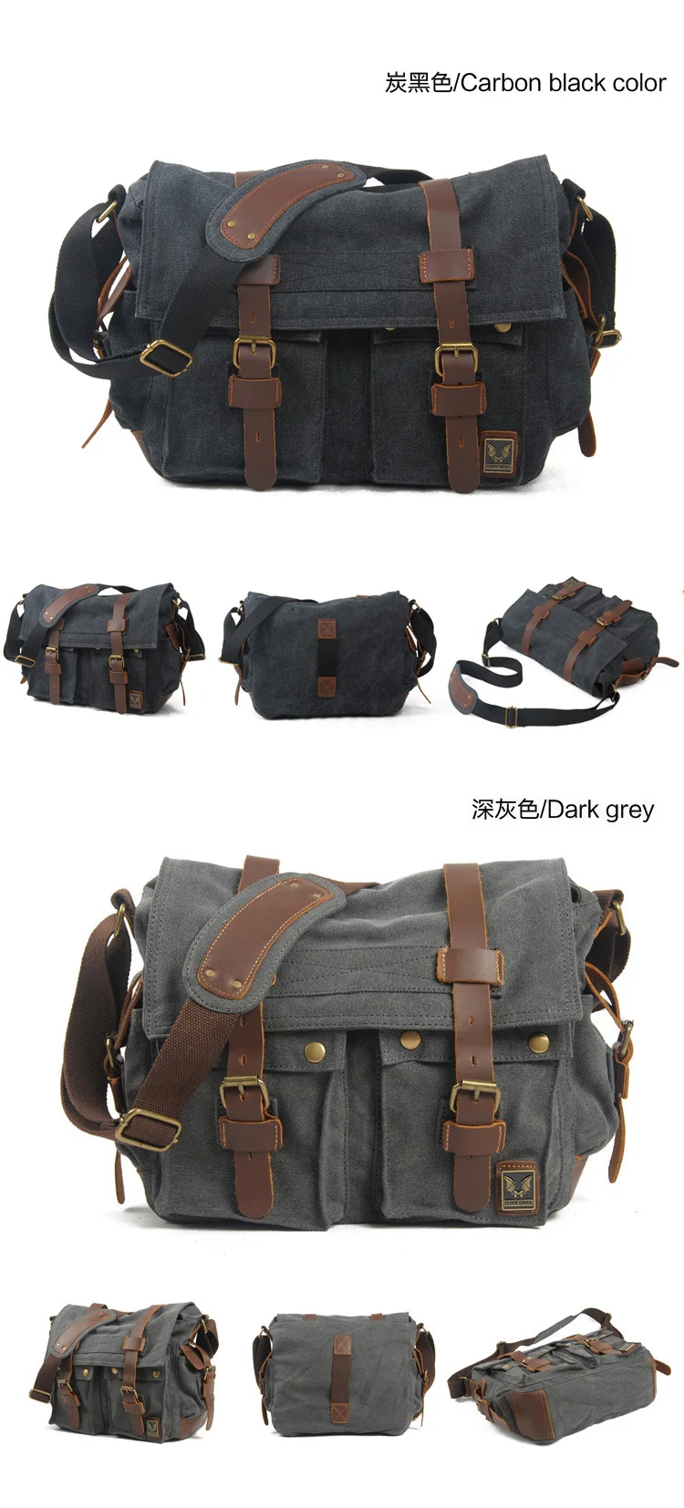 Muchuan bolsa de mensajero de lona