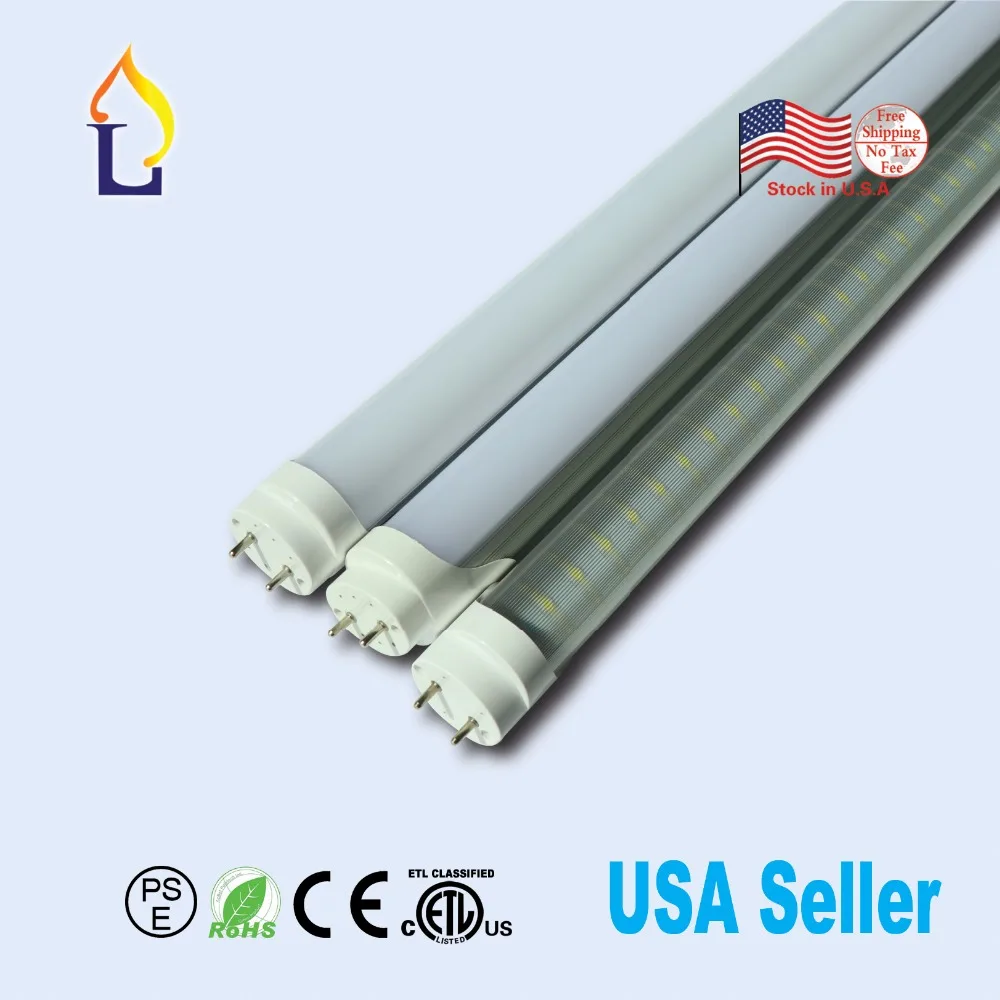 100pcs/lot ETL List T8 LED Tube Light 4ft 24W G13 SMD2835 28LM/led