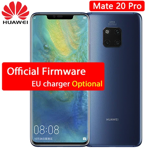 HUAWEI Mate Pro Mobile Phone 6 39 inch Full Screen waterproof IP68 Cameras Kirin 980 octa core quick charger 10V 4A