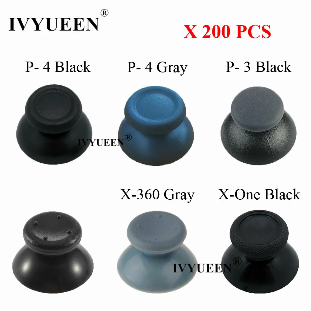 

IVYUEEN 200 pcs Analog Joysticks for PS3 PS4 PlayStation 4 Pro Slim Controller Thumb Stick Cover for XBOX ONE 360 Grips Cap