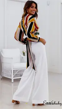 

Lady Palazzo Flare Wide Leg High Waist Pants Clubwear Casual Long Trousers comfortable Mop the floor pants office lady wear