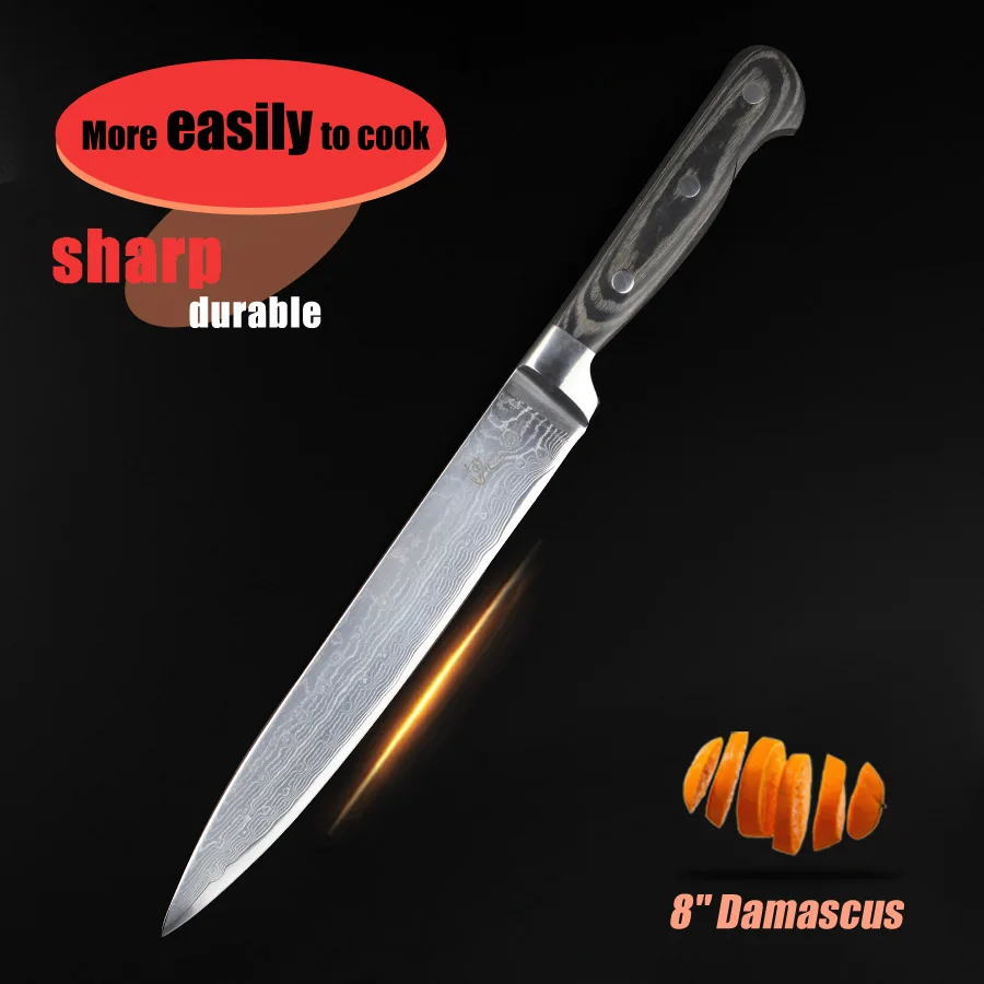8" inch cleaver knife Damascus kitchen knives Japanese Sashimi knife