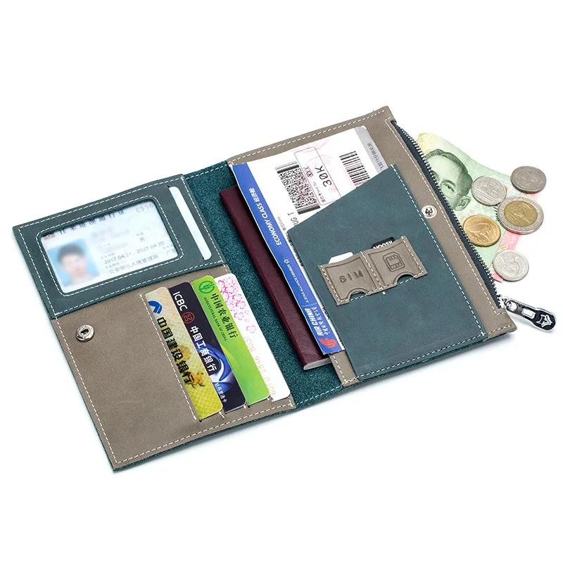 Leather Travel Coin Bag Card Package Wallet Case Money Pocket Id Card Holder