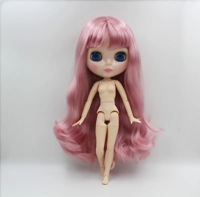

Blygirl,Blyth doll,Light pink wavy bangs, nude dolls, 19 joints, DIY dolls, 1/6 of the dolls can change body
