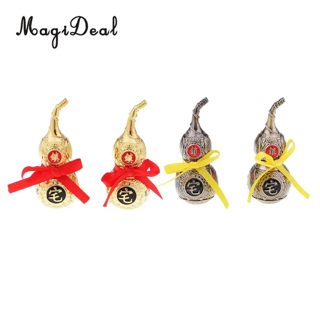 MagiDeal Vintage Chinese Fengshui Wu Lou Hu Lu Gourd Amulet Metal Crafts Accessory for Home Decoration Ornaments Collectables