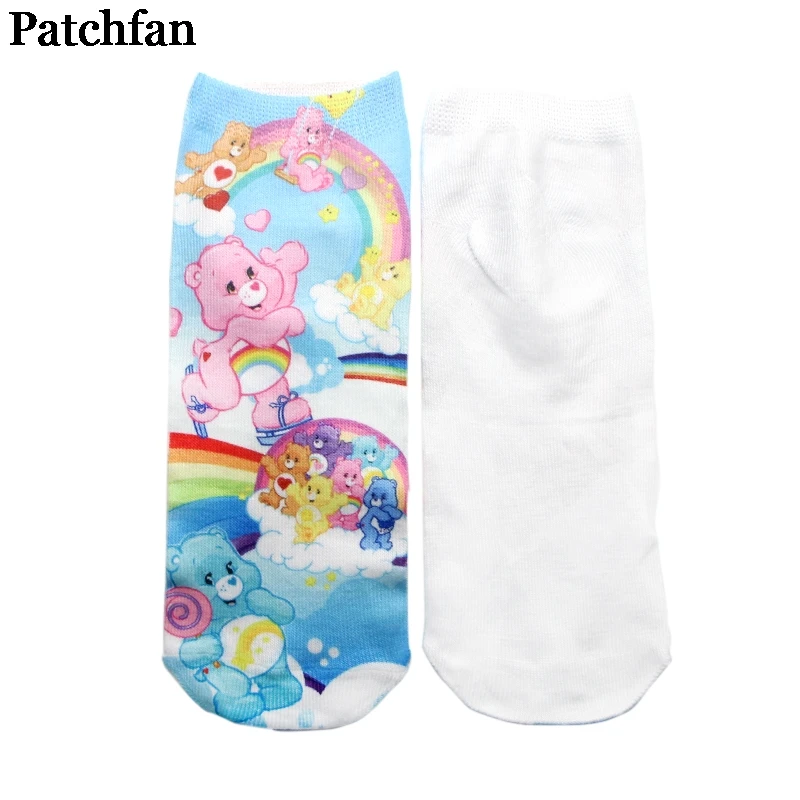 Patchfan Care bears, новинка, женские Носки с рисунком аниме, короткие носки, Kawaii, вечерние, для косплея, подарки, украшения, A2169