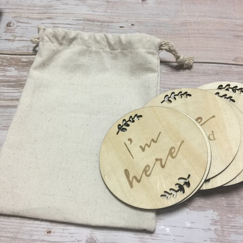 

Baby milestone cards wood card
